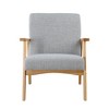 Mid Century Armchair with Wood Frames Linen Accent Chair Upholstered -Morden Fort - 2 of 4