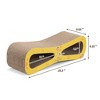 Sandinrayli Wave Cat Scratcher Lounge Toy with Catnip, Yellow - 2 of 4