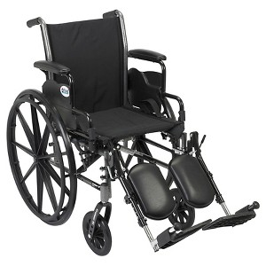 Drive Medical Cruiser III Light Weight Wheelchair with Flip Back Removable Arms, Desk Arms, Elevating Leg Rests, 20" Seat - 1 of 3