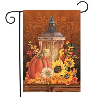 Autumn Lantern and Pumpkin Garden Flag with Sunflowers