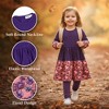 The Pink Picket Fence Louise Twirl Dress Set – Long Sleeve Dress with Matching Cotton Leggings, Scrunchie & Headband for Girls - 2 of 4