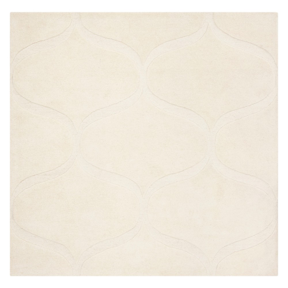 6'x6' Geometric Tufted Square Area Rug Ivory/Ivory - Safavieh