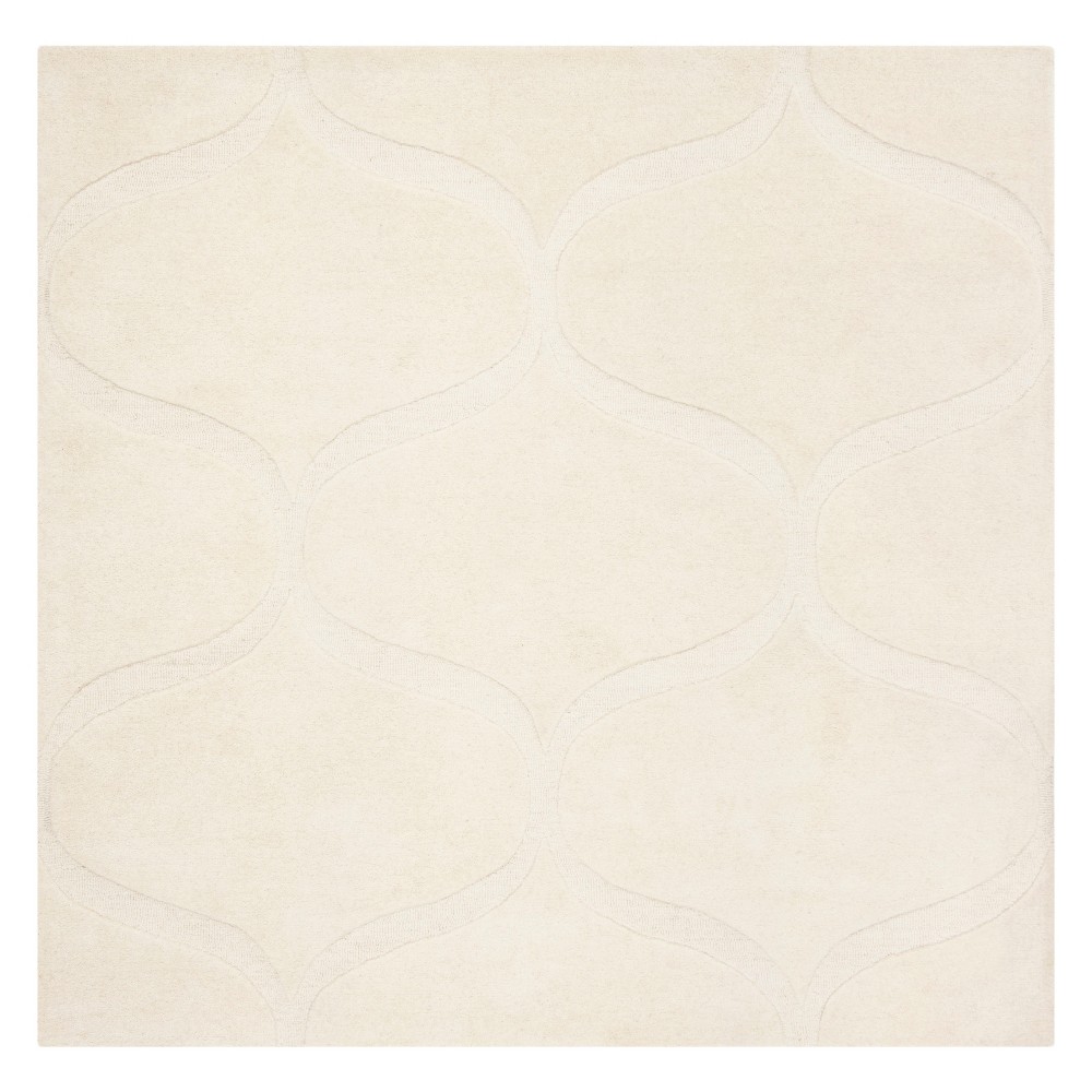 6'x6' Geometric Tufted Square Area Rug Ivory/Ivory - Safavieh