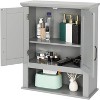 VINGLI Medecine Cabinet with 2 Doors Bathrooom Wall Cabinet Grey Over The Toilet Storage Towel Cabinet 1 Adjustable Shelf - 4 of 4