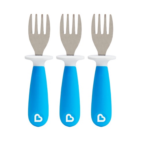 Grabease Baby And Toddler Self-feeding Utensils Spoon And Fork Set, Mint 3  Pcs : Target