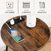 MaseiKar Round End Table with Charging Station, 2-Tier Small Circle Side Table, Round Accent Table for Living Room, Bedroom, Rustic Brown - 4 of 4