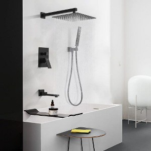 3-in-1 Compact Faucet Set: Rain Shower, Handheld, Folding Tub with Diverter - 1 of 4