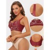 Allegra K Women's Wirefree U Back Adjustable Straps Lace Full Coverage Padded Minimizer Bra - 3 of 4
