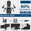coucheta Adirondack Outdoor Rocking Chairs Set of 2, Folding Rocker Chair With Two Cup Holders, HDPE All Weather Rocking Chair for Patio, Deck, Black - 4 of 4