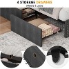 Platform Bed Frame with Storage Headboard, USB Charging Station, 4 Storage Drawers, No Spring Mattress Required, Easy to Assemble, Heavy-Duty Support - 3 of 4