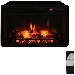 SEVOBAL Indoor Fireplaces 27" Electric Fireplace Insert, Retro Recessed Fireplace Heater with Adjustable Brightness, Black, 27.25"*8"*17.75" - 1 of 4