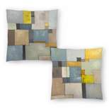Americanflat Abstract 10 and Abstract 11 by Hans Paus Set of 2 Throw Pillows