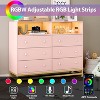 Acekool Modern 6-Drawer Dresser with LED Lights & Charging Station – Storage Organizer for Bedroom & Living Room - 4 of 4