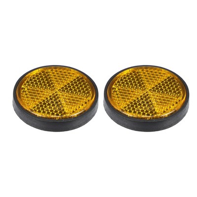 Unique Bargains M6x1.0 Universal Motorcycle Screw Mount Round Warning Reflectors Orange 2 Pcs