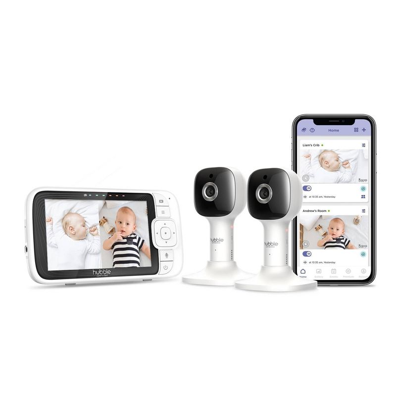Hubble Connected Nursery Pal Cloud 5&#34; Smart HD Twin Baby Monitor with Night Light, 1 of 13
