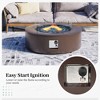 42-inch Outdoor Round Fire Pit Table Propane for Outside Patio with Tank Cover and Wind Guard - 4 of 4