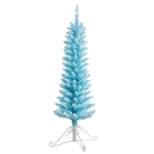 4ft Pre-Lit Flocked Fir Artificial Christmas Tree Cotton Candy Blue - Haute Décor