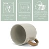 Elanze Designs Speckled 16 ounce Ceramic Mugs With Metallic Handle Set of 4, Grey - 3 of 4