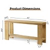 63" Boho Farmhouse Console Table with Storage Shelf and Beaded Trim,2-Tier Narrow Entryway or Behind Couch Table-Baofuwish - 4 of 4