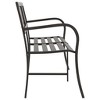 vidaXL Twin Patio Bench, 96.9" Black Steel - image 4 of 4