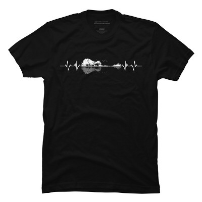 Men's Design By Humans Nature Guitar Heart Beat By Maryedenoa T-Shirt
