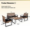 All-Weather Wicker Patio Conversation Set with Coffee Table, Steel Frame Outdoor Patio Small Space Chat Sets - The Pop Home - 3 of 4