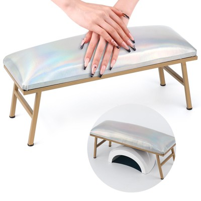Saviland Salon-Grade Arm Support: Iridescent Ergonomic Rest w/ Steel Frame - Bounce-Back Tech for Nail Professionals.