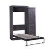 Platform Bedframe Can Be Folded Into a Cabinet,with Wardrobe and Storage Drawers, Modern Full Size Murphy Bed, Space Saving, for Guest Room Gray - 2 of 4