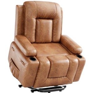 Power Lift Faux PU Recliner Chair - Heat and Massage, Adjustable Back & Legs, Heavy Duty Lift Sofa for Seniors, for Elderly and Mobility Impaired - 1 of 4