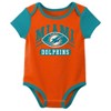 NFL Miami Dolphins Infant Boys' 3pk White Bodysuit - 2 of 4