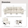 Captiva Designs 123.6" Cloud Modular Sofa, 3-Seater Deep Seat Sectional Couch for Living Room - 3 of 4