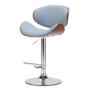Sapphtopaz 1PC Adjustable Bar Stools with Bentwood Back, Swivel Counter Height Bar Stool with Upholstered, High Chair for Kitchen Island - 1 of 4