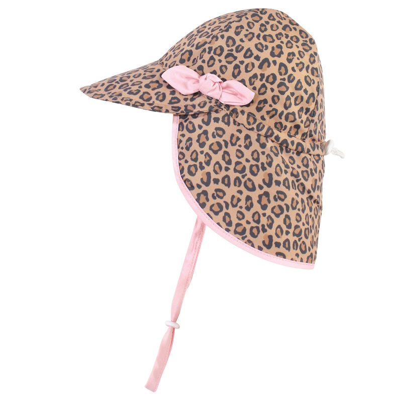 Hudson Baby Infant and Toddler Girl Sun Protection Hat, Leopard, 1 of 4