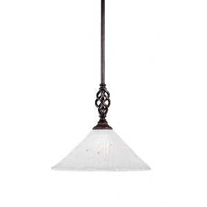 Toltec Lighting Elegante 1 - Light Pendant in  Dark Granite with 12" Frosted Crystal Shade - 1 of 1