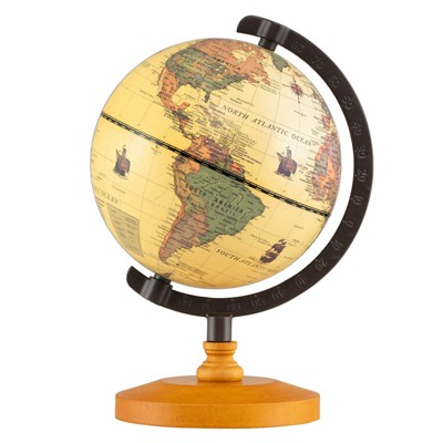 Costway Antique World Globe for Kids & Adults 5.5-Inch Desktop Rotating Globe for Home