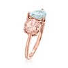 Ross-Simons 0.70 Carat Aquamarine and .70 Carat Morganite Toi Et Moi Ring in 14kt Rose Gold - 3 of 4