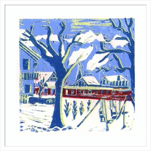 Amanti Art Mayrhofen Trees with Snow by Charlotte Orr Wood Framed Wall Art Print 25 in. x 25 in. - 1 of 4
