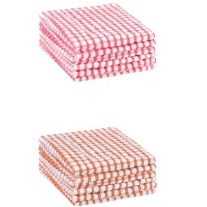 Unique Bargains Cotton Checkered Kitchen Dish Cloth 11" x 16" 12 Pcs - 1 of 4