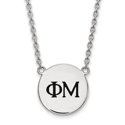 Black Bow Jewelry Sterling Silver Phi Mu Greek Life Necklace 18 Inch