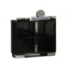 Vynxaria Modern Bedside Nightstand - Chrome Legs, Vertical Chrome Handles, UV Finish, Contemporary Style - 2 of 4