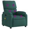 vidaXL Massage Recliner Chair Dark Green Fabric - 2 of 4