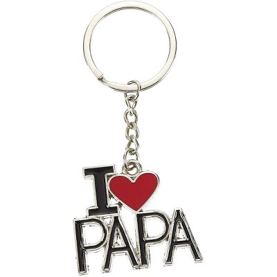 Juvale Dad Keychain From Daughter, I Love Papa Key Ring For Car & Home ...