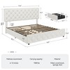 Full Size Bed Frame with 4 Storage Drawers and Headboard, Linen Upholstered Platform Bed Frame - 2 of 4