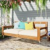 VisioGear Patio Twin Size Daybed Swing, Garden Swing Bench Chair with 4 Hanging Ropes for Backyard, Outdoor, Natural, 81.9"*40.6"*27.6" - 4 of 4