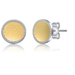 Guili Eternal Harmony Two-Tone Circle Earrings – Timeless, Elegant Design Featuring a Perfect Balance of Two-Tone Metals for a Sophisticated Look. - 1 of 2