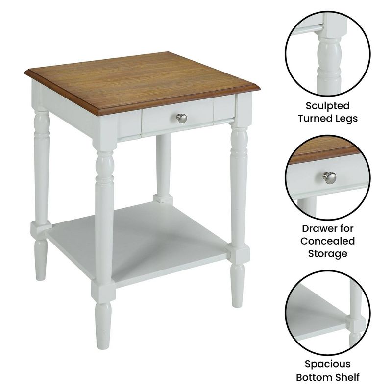 French Country 1 Drawer End Table with Shelf - Breighton Home, 4 of 11