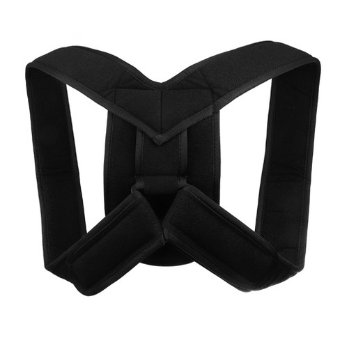 Unique Bargains Unisex Adjustable Back Posture Corrector Brace Shoulder  Support Strap Size L Black : Target