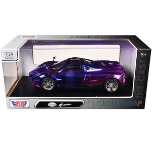 Pagani Huayra Pink and Purple Chrome "Custom Wrap" Series 1/24 Diecast Model by Motormax - 1 of 1