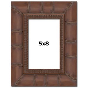 PosterPalooza | 5x8 Wide Bamboo Picture Frame, UV Acrylic, 4 Finishes - Brown, Black, Silver, and Natural - 1 of 4