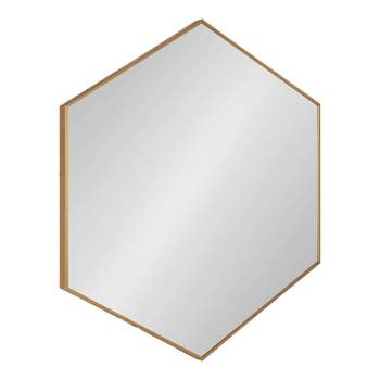 30.7 " x 34.7" Rhodes Hexagon Wall Mirror Gold - Kate & Laurel All Things Decor